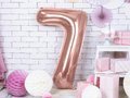 Number 7 rosegold SuperShape Foil Balloon - 86 cm - 1 pc