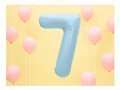 Number 7 sky blue SuperShape Foil Balloon - 86 cm - 1 pc