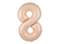 Number 8 Carmel Foil Balloon - 100 cm - 1 pc