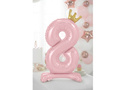 Number 8 Pastel Pink Standing Foil Balloon - 84 cm - 1 pc