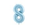 Number 8 sky blue SuperShape Foil Balloon - 86 cm - 1 pc