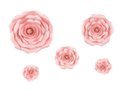 Paper decorations Flowers, pink - 5 pcs.