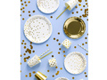 Paper plates white with gold peas - 18 cm - 6 pcs.