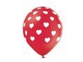 Pastel red and white balloons with hearts for Valentine's Day - 12" - 6 pcs