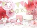 Pink 1st birthday flag banner - 1,3 m - 1 pc