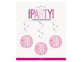 Pink hanging swirl 30 - 81 cm - 6 pcs