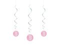 Pink hanging swirl 30 - 81 cm - 6 pcs