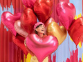 Pink metallic Heart Foil Balloon - 61 cm - 1 pc