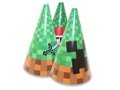 Pixels Party Hats - 6 pcs