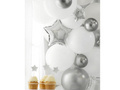 Silver Star Foil Balloons - 18,5 cm - 25 pcs