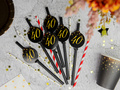 Sparkling 40th straws - 6 pcs