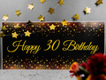 Sparkling poster for thirtieth birthday - 70x33 cm