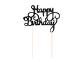 Topper Happy Birthday glitter black - 1 pcs