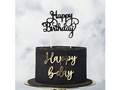 Topper Happy Birthday glitter black - 1 pcs