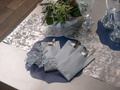 Velvet polyester table runner silver