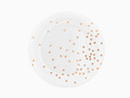 White paper plates with pink and gold dots - 18 cm - 6 pcs.