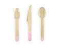 Wooden Cutlery, pink - 16 cm - 18 pcs.