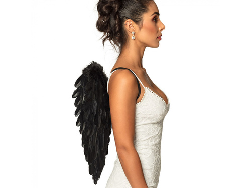 Angel wings black 50 x 50 cm