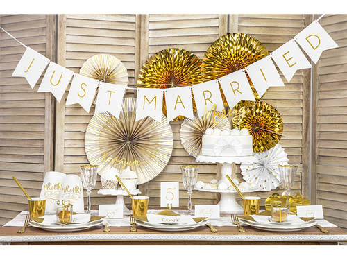 White birthday napkins with gold small dots - 33 cm - 20 pcs.