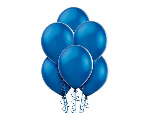 Metallic latex balloons large - blue - 100 pcs.