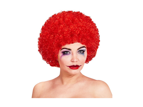 Peruka klauna czerwona włosy afro