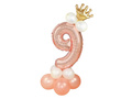 Set of balloons with the number nine pink gold - 15 pcs.