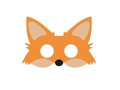 Felt mask fox - 1 piece.