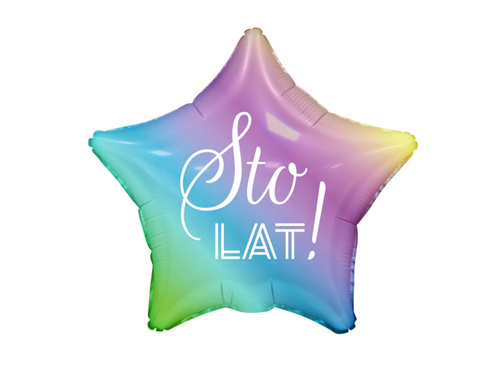Foil star balloon Happy Birthday! ombre - 48 cm - 1 pc.