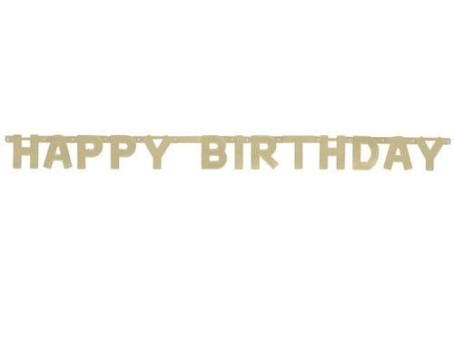 Baner Happy Birthday złoty  -  cm - 1 szt.