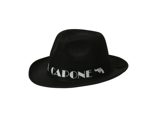 Black gangster Al Capone hat  - 1 pc