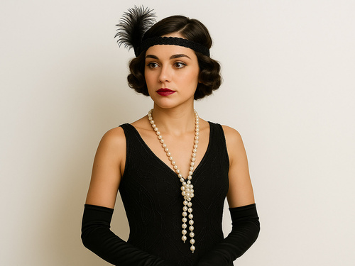 Retro style pearl necklace - 1 piece.