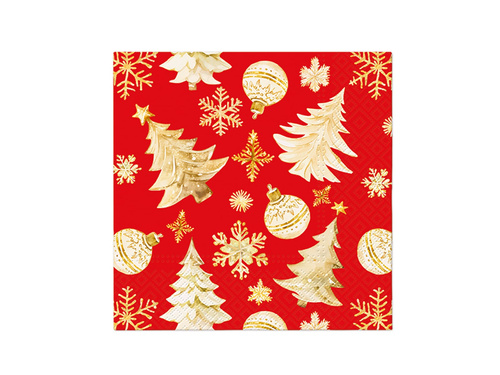 Christmas printed red napkins - 33 cm - 20 pcs.