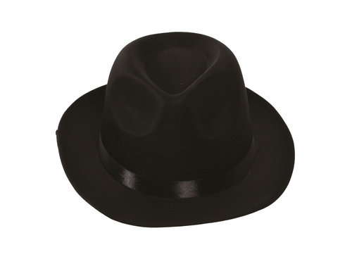 Kapelusz gangstera czarny z lamówką - 1 szt.