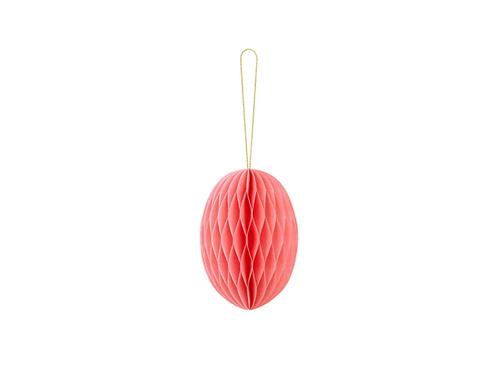 Dekoracja wisząca rozetka Jajko różowe - 12 cm - 1 szt.