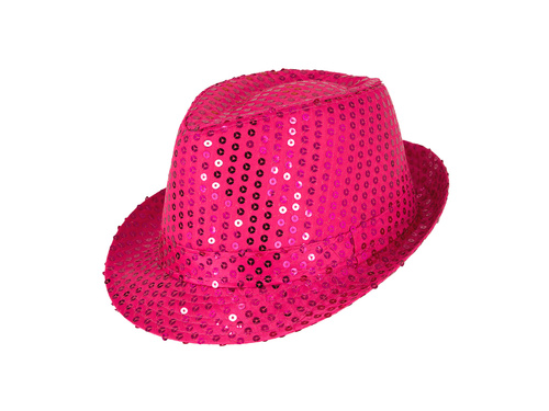 Kapelusz z cekinami różowy - 1 szt.
