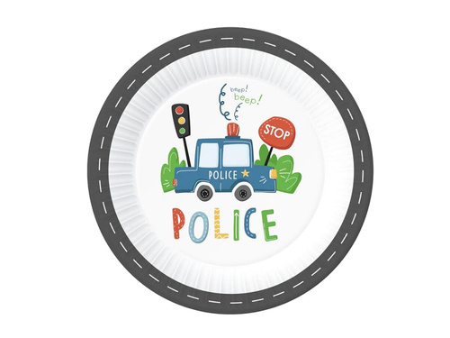 Paper plates Police - 23 cm - 6 pcs.