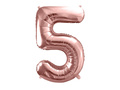 Foil balloon number 5 pink gold - 86 cm - 1 pc.