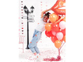 Hanging decoration Hearts pink gold - 300 cm - 1 pcs.
