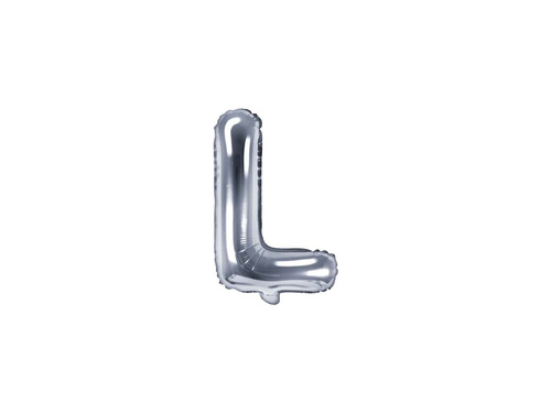 Foil balloon letter "L" silver - 35 cm