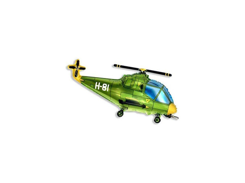Helicopter green foil balloon - 57 x 96 cm - 1 pc.