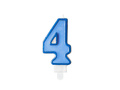Candle number four 4 blue - 1 pc.