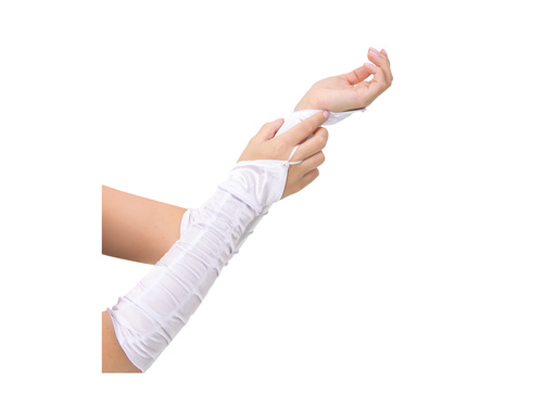 Białe rękawiczki na palec - 37 cm - 1 para