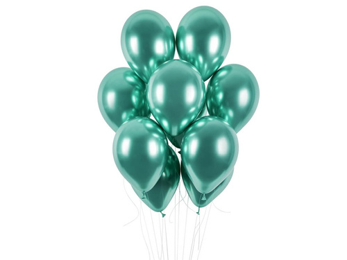 Shiny green latex balloons - 33 cm - 50 pcs.