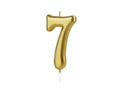 Gold number candle - 7 - 1 piece.