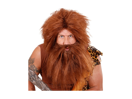 Brązowa peruka pirata z brodą