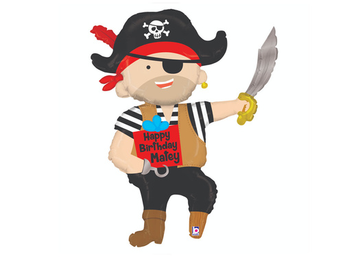 Foil balloon Pirate birthday - 112 cm