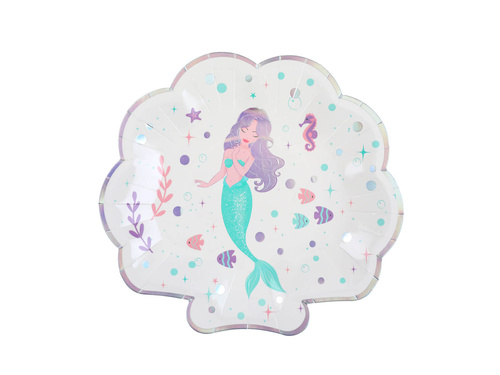 Birthday plates Mermaid - 22,7 cm - 10 pcs.