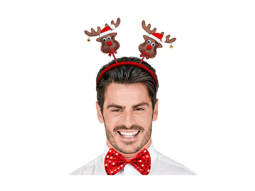 Opaska na głowę renifery z dzwonkami