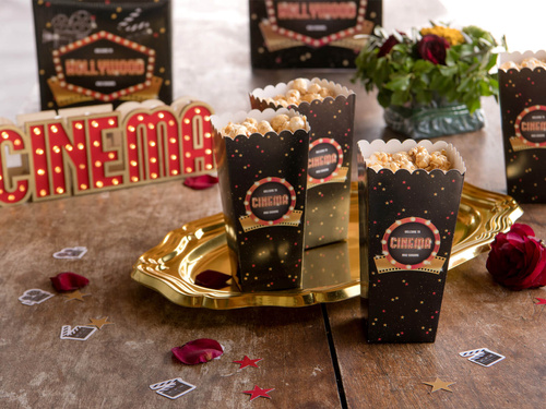 Hollywood popcorn boxes - 17 cm - 8 pcs.