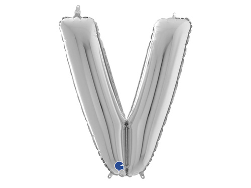 SuperShape Letter "V" Silver Foil Balloon - 66 cm - 1 pc